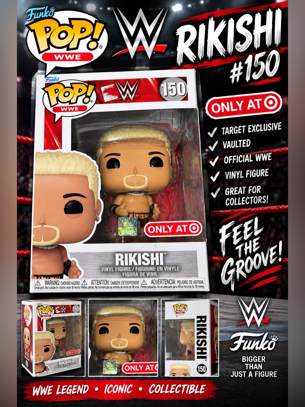 Funko Pop WWE Rikishi #150 Target Exclusive Vaulted Wrestling Figure